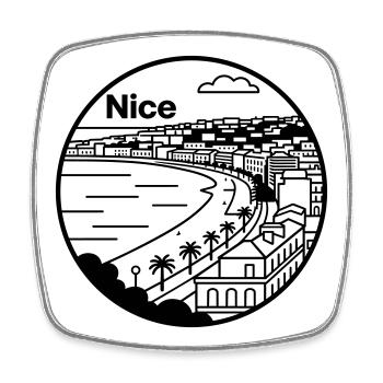 Nizza Frankreich - Viereckiger Kühlschrankmagnet - Weiß - Vorne