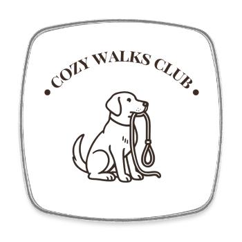 Cozy Walks Club – Gemütliches Hunde Spaziergang De - Viereckiger Kühlschrankmagnet - Weiß - Vorne