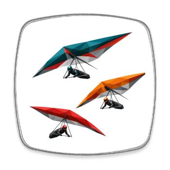 Polygon Hang Gliders Trio - Viereckiger Kühlschrankmagnet - Weiß - Vorne