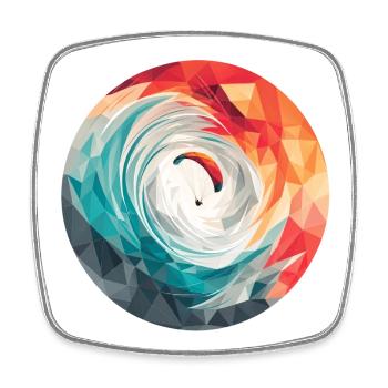 Geometric Vortex Paragliding - Square fridge magnet - white - Front