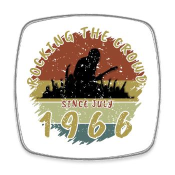 60th Birthday Rocking the crowd GIT 07/1966 - Square fridge magnet - white - Front