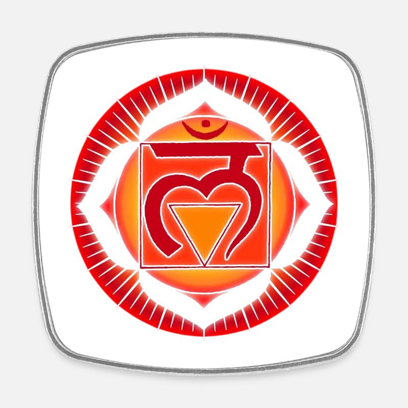 Chakra Racine Muladhara - Magnet carré - blanc