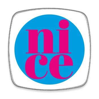 nice - Square fridge magnet - white - Front