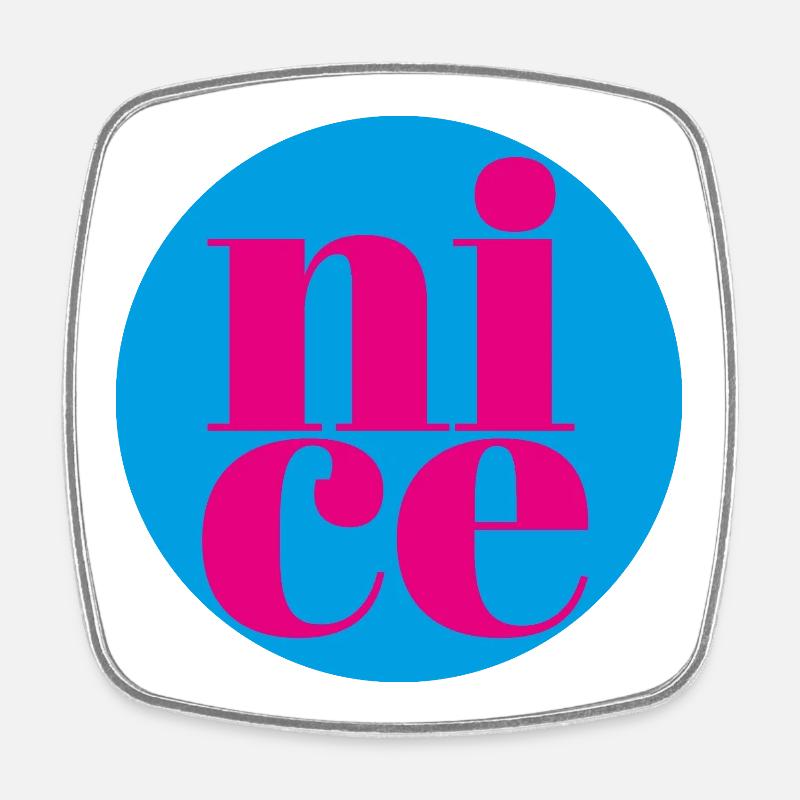 nice - Square fridge magnet - white
