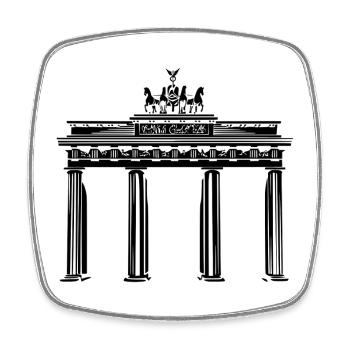 Brandenburger Tor Berlin - Viereckiger Kühlschrankmagnet - Weiß - Vorne