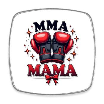 MMA Mama Boxing Power Kämpfer Mixed Martial Arts - Viereckiger Kühlschrankmagnet - Weiß - Vorne