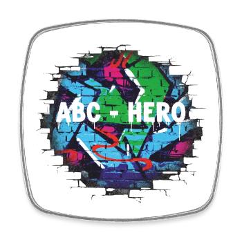 ABC HERO Graffiti Wall Design - Square fridge magnet - white - Front
