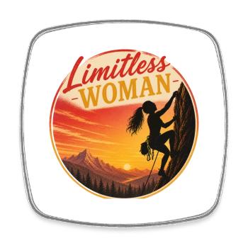 Femme sans limites – Escalade sans limites - Magnet carré - blanc - Devant