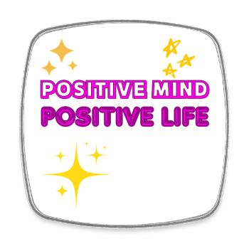 Positive Mind Positive Life Geschenkidee  - Viereckiger Kühlschrankmagnet - Weiß - Vorne