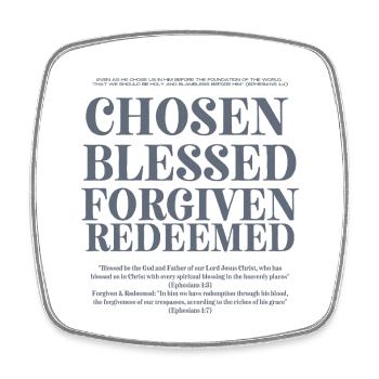 Auserwählt Gesegnet Vergeben Erlöst - Square fridge magnet - white - Front