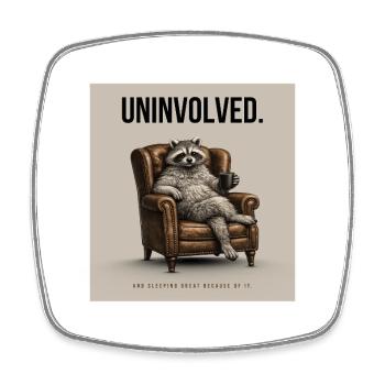 Minding My Business Funny Raccoon - Viereckiger Kühlschrankmagnet - Weiß - Vorne
