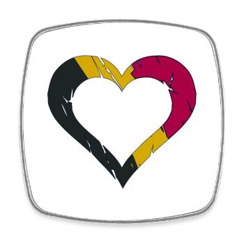 Belgium Heart Block in Luminous Stripes - Square fridge magnet - white - Front