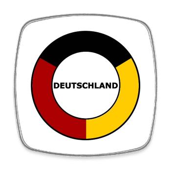 Roter Gelber Deutschland Halbring Schwarz - Viereckiger Kühlschrankmagnet - Weiß - Vorne