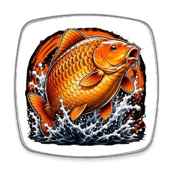 Orange-Koi-Karpfen-Splash-Angel-Design - Viereckiger Kühlschrankmagnet - Weiß - Vorne