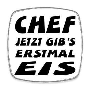 Chef - Viereckiger Kühlschrankmagnet - Weiß - Vorne