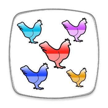 Chickens - Square fridge magnet - white - Front