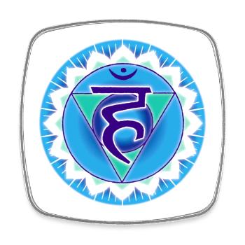 Throat Chakra Vishuddha - Square fridge magnet - white - Front