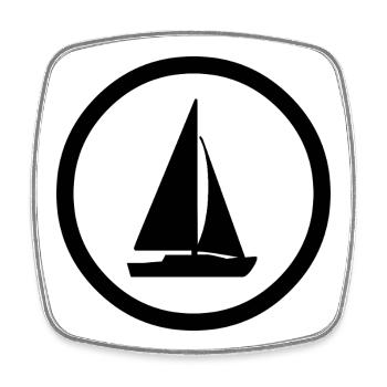 Sail - Square fridge magnet - white - Front