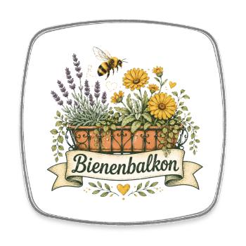 Bienenbalkon - Viereckiger Kühlschrankmagnet - Weiß - Vorne