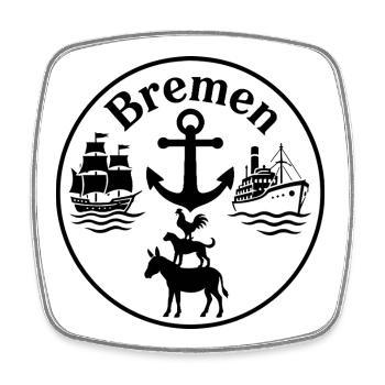 Bremen - Viereckiger Kühlschrankmagnet - Weiß - Vorne