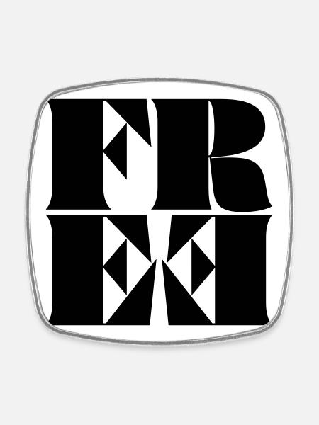 Free - Square fridge magnet - white