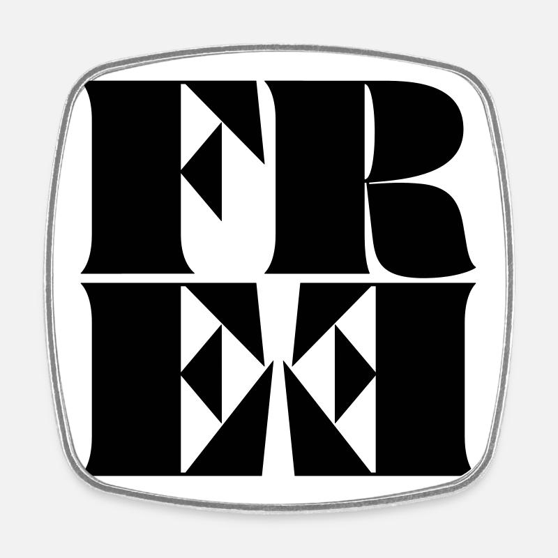Free - Square fridge magnet - white