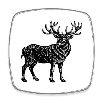 elk - Square fridge magnet - white - Front