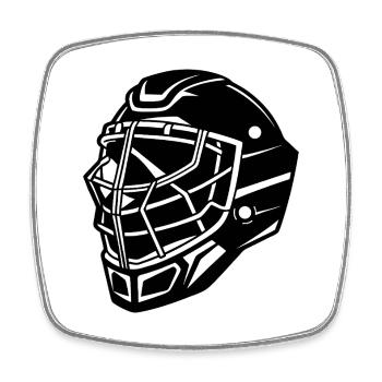 Goalie Mask - Square fridge magnet - white - Front