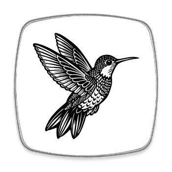 Kolibri - Viereckiger Kühlschrankmagnet - Weiß - Vorne