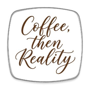 Coffee Saying - Square fridge magnet - white - Front
