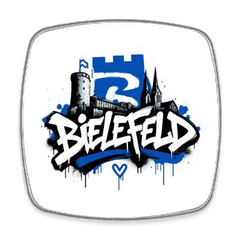 Mein Bielefeld - Viereckiger Kühlschrankmagnet - Weiß - Vorne