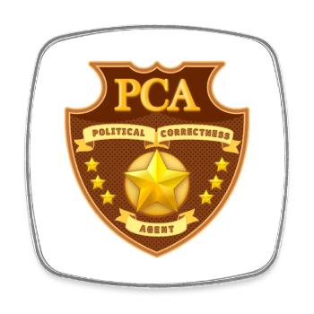 Political Correctness Agent Badge - Square fridge magnet - white - Front