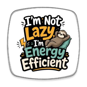 Humour de paresseux économe en énergie - Magnet carré - blanc - Devant