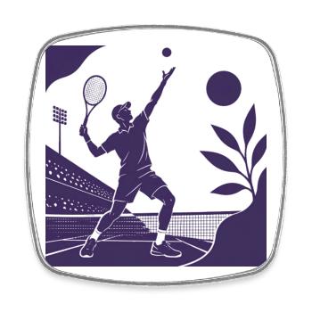 TENNIS WORLD - Tennis AI généré - Magnet carré - blanc - Devant
