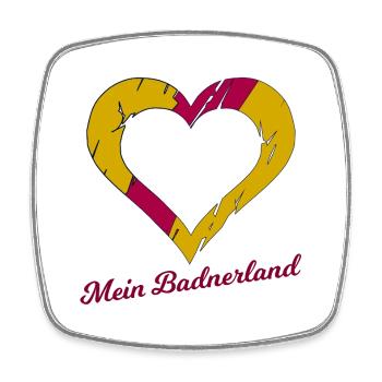 Herz im Badnerland Stil - Viereckiger Kühlschrankmagnet - Weiß - Vorne