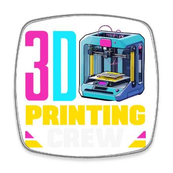 3D Druck Crew Maker Space Robotik Team Lustig - Viereckiger Kühlschrankmagnet - Weiß - Vorne