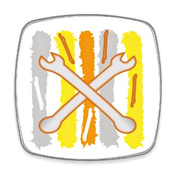 Tool wrenches - Square fridge magnet - white - Front