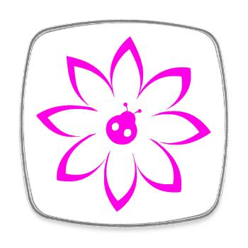 Fleur - Magnet carré - blanc - Devant