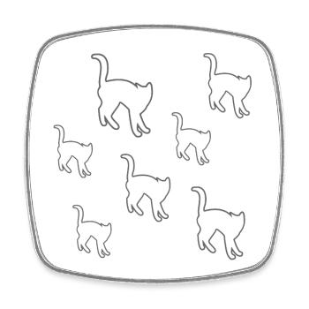 feline - Square fridge magnet - white - Front