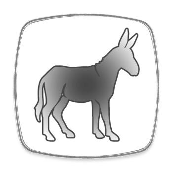 Esel - Viereckiger Kühlschrankmagnet - Weiß - Vorne