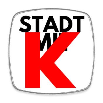 STADT MIT K, KÖLN ROT, KÖLLE, IKONISCH - Viereckiger Kühlschrankmagnet - Weiß - Vorne