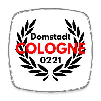 DOMSTADT COLOGNE, KÖLN 0221,  KÖLLE, LEGENDE - Viereckiger Kühlschrankmagnet - Weiß - Vorne