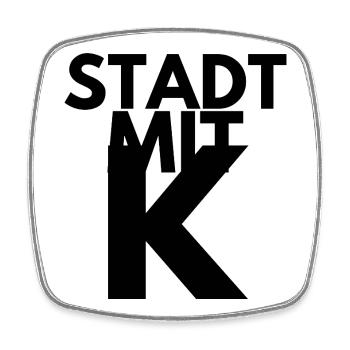 STADT MIT K, KÖLN SCHWARZ, KÖLLE, IKONISCH, RHEIN - Viereckiger Kühlschrankmagnet - Weiß - Vorne