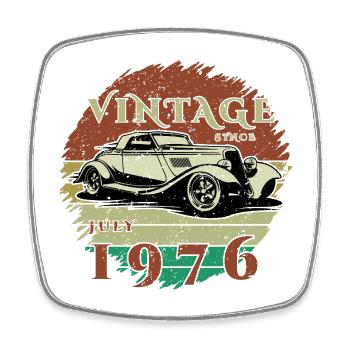 50e anniversaire - Classique - Vintage depuis 07/1976 - Magnet carré - blanc - Devant