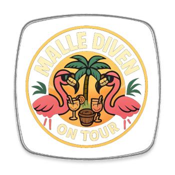Malle Divas On Tour Women's Flamingo Mallorca Party - Square fridge magnet - white - Front