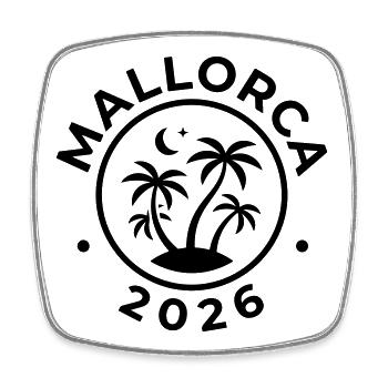 Mallorca 2026 - Viereckiger Kühlschrankmagnet - Weiß - Vorne