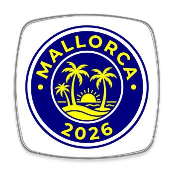 Mallorca 2026 Palm Trees - Square fridge magnet - white - Front