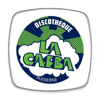La Casba, Logo Sticker - Discothèque Audierne - Magnet carré - blanc - Devant