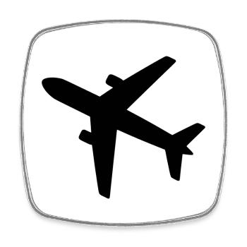 Flugzeug - Viereckiger Kühlschrankmagnet - Weiß - Vorne