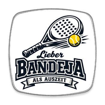 Lieber Bandeja Als Auszeit - Viereckiger Kühlschrankmagnet - Weiß - Vorne